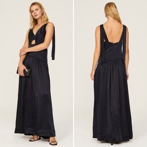 3.1 Phillip Lim Navy Satin Maxi Gown Dress - Size 6